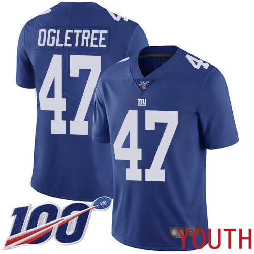 Youth New York Giants #47 Alec Ogletree Royal Blue Team Color Vapor Untouchable Limited Player 100th Season Football NFL Jersey->youth nfl jersey->Youth Jersey